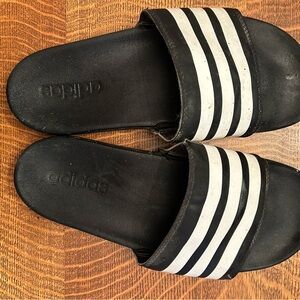 Adidas Black and White Slides